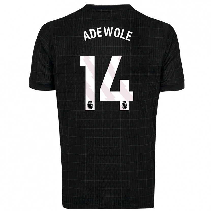 Danxen Niño Camiseta Miracle Adewole #14 Negro Gris 2ª Equipación 2025/26 La Camisa