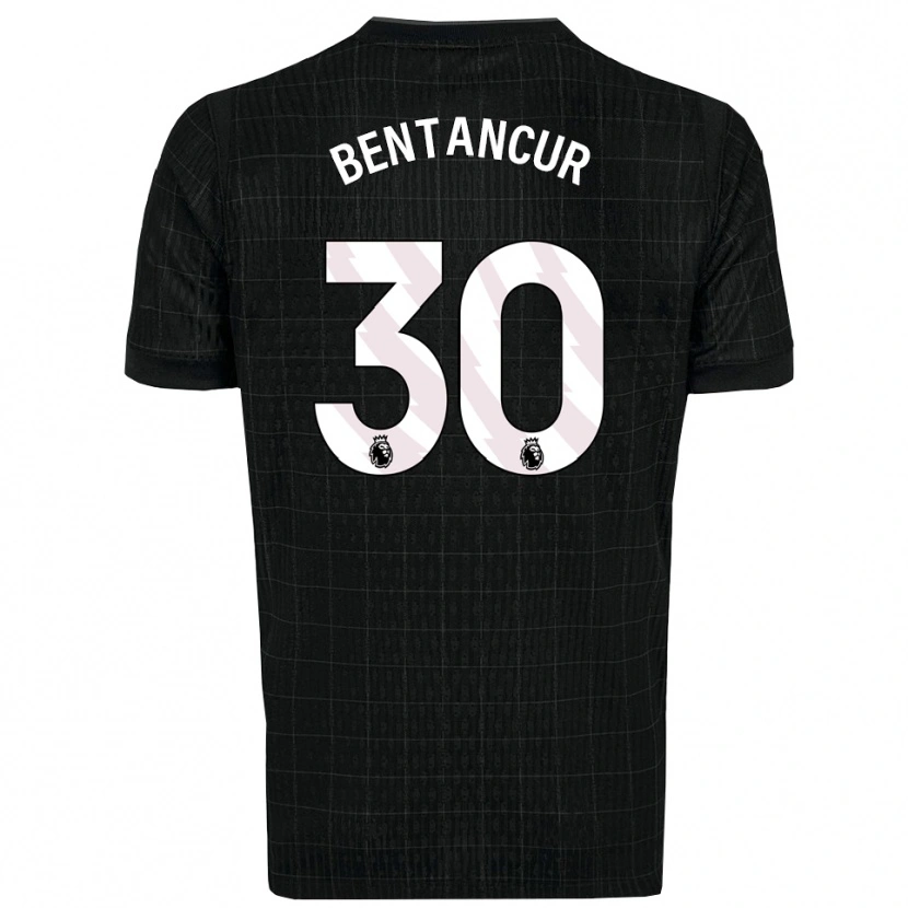 Danxen Niño Camiseta Rodrigo Bentancur #30 Negro Gris 2ª Equipación 2025/26 La Camisa