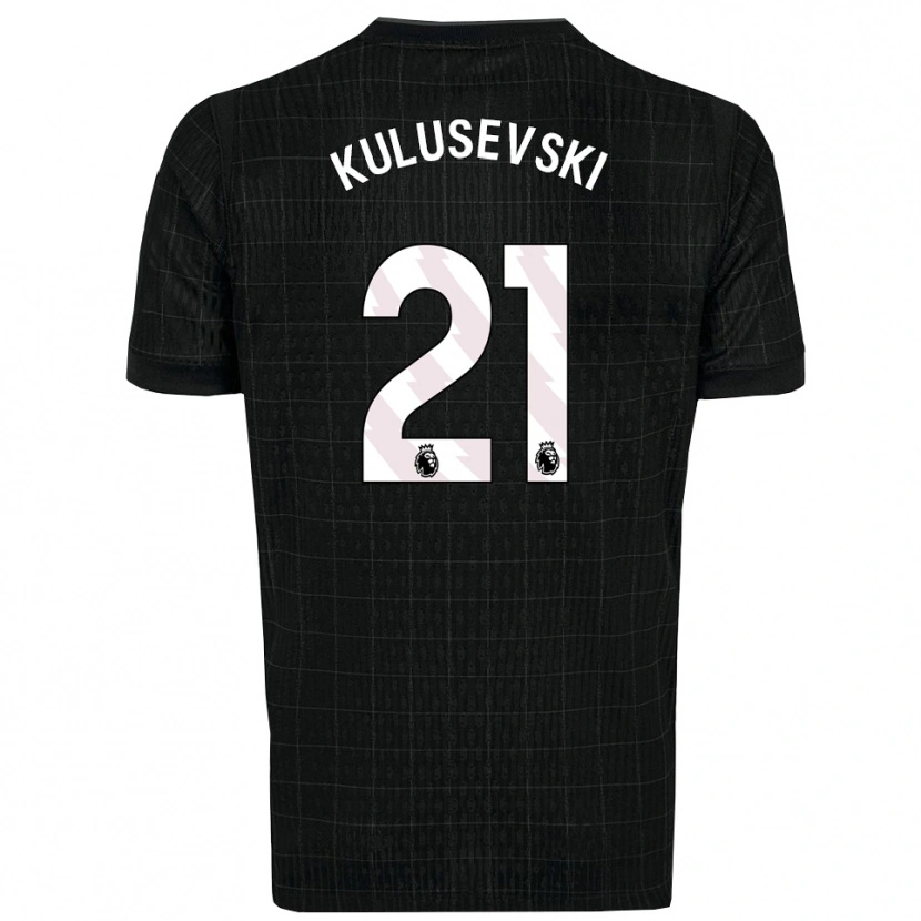 Danxen Niño Camiseta Dejan Kulusevski #21 Negro Gris 2ª Equipación 2025/26 La Camisa