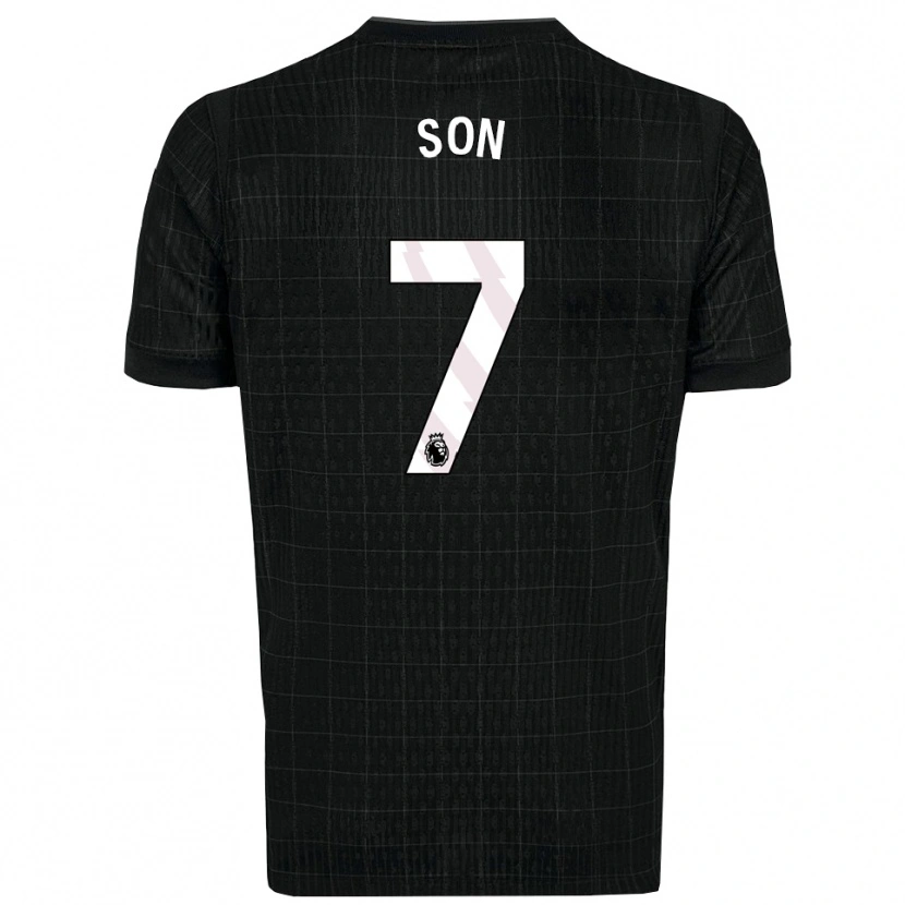Danxen Niño Camiseta Heung-Min Son #7 Negro Gris 2ª Equipación 2025/26 La Camisa