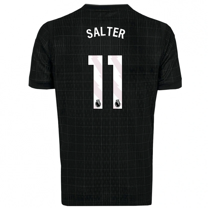 Danxen Niño Camiseta Oliver Salter #11 Negro Gris 2ª Equipación 2025/26 La Camisa