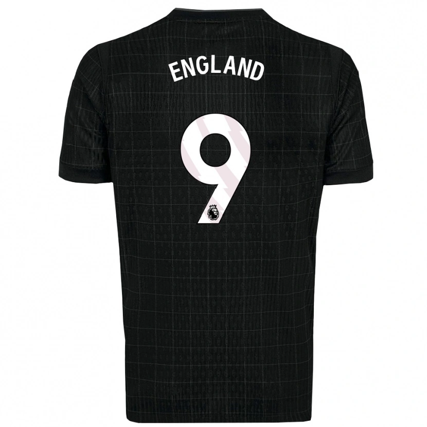 Danxen Niño Camiseta Bethany England #9 Negro Gris 2ª Equipación 2025/26 La Camisa
