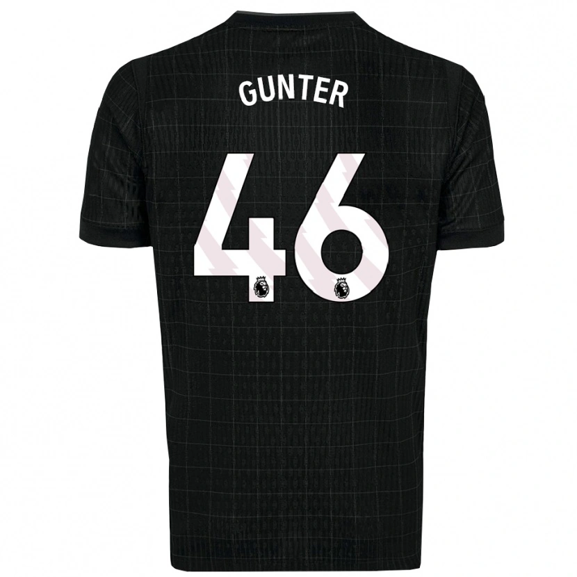Danxen Niño Camiseta Luca Gunter #46 Negro Gris 2ª Equipación 2025/26 La Camisa