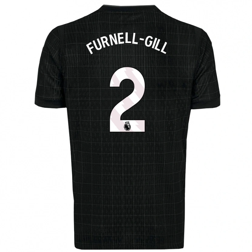 Danxen Niño Camiseta Luca Furnell-Gill #2 Negro Gris 2ª Equipación 2025/26 La Camisa