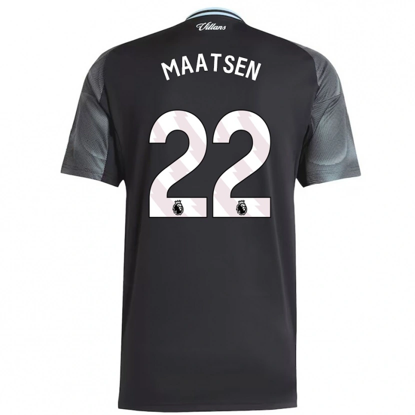 Danxen Niño Camiseta Ian Maatsen #22 Negro Celeste 2ª Equipación 2025/26 La Camisa