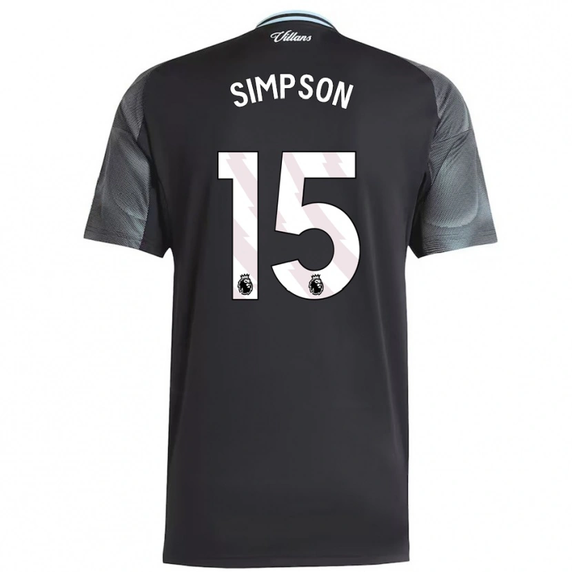 Danxen Niño Camiseta Ewan Simpson #15 Negro Celeste 2ª Equipación 2025/26 La Camisa
