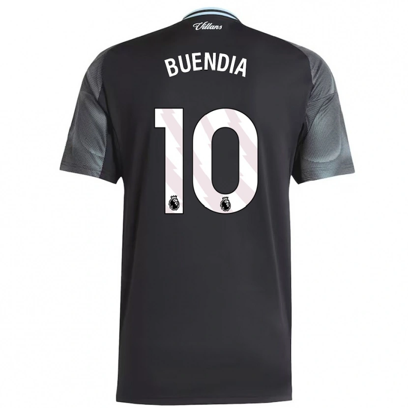 Danxen Niño Camiseta Emiliano Buendía #10 Negro Celeste 2ª Equipación 2025/26 La Camisa