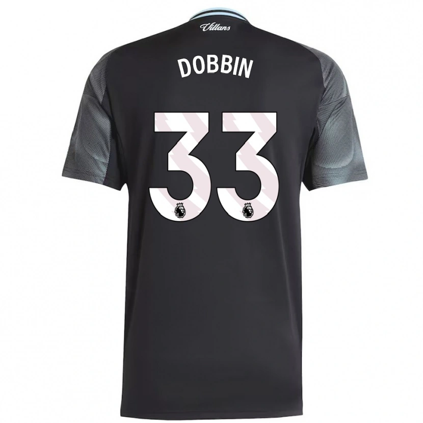 Danxen Niño Camiseta Lewis Dobbin #33 Negro Celeste 2ª Equipación 2025/26 La Camisa