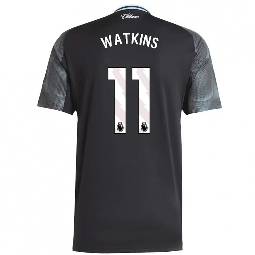 Danxen Niño Camiseta Ollie Watkins #11 Negro Celeste 2ª Equipación 2025/26 La Camisa