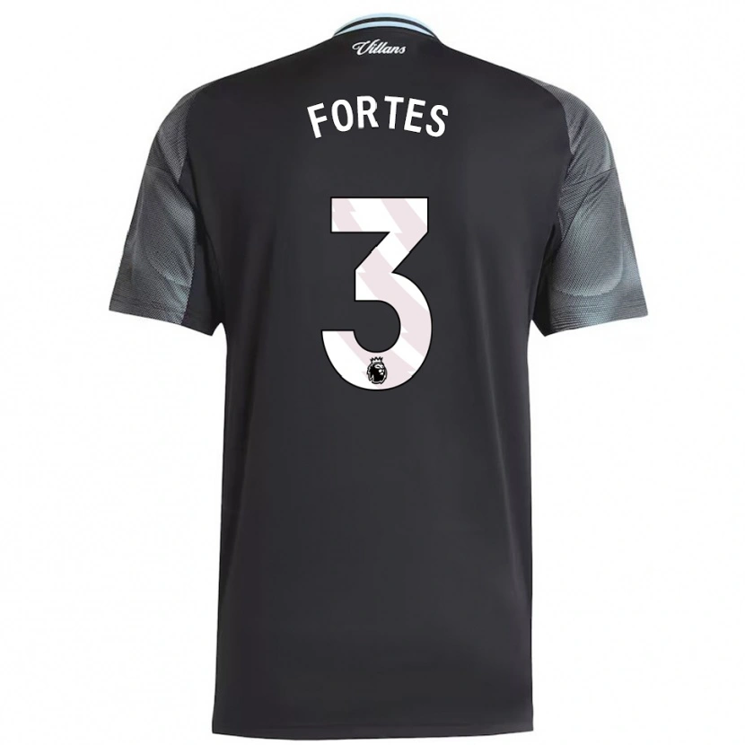 Danxen Niño Camiseta Rodrigo Fortes #3 Negro Celeste 2ª Equipación 2025/26 La Camisa