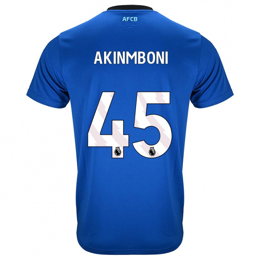 Danxen Niño Camiseta Matai Akinmboni #45 Azul Negro 2ª Equipación 2025/26 La Camisa