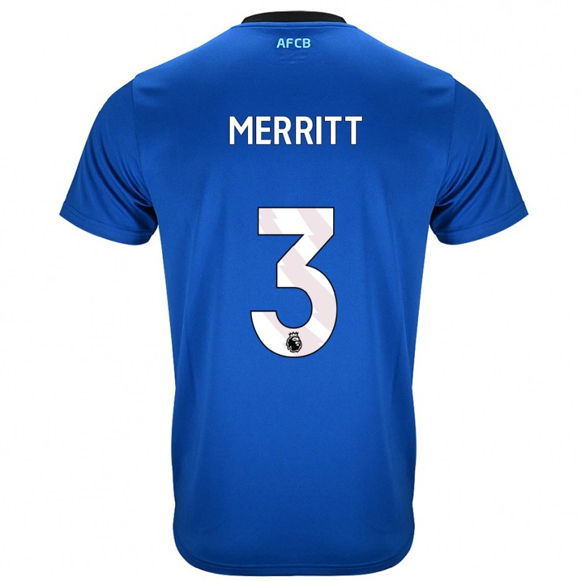 Danxen Niño Camiseta Alfie Merritt #3 Azul Negro 2ª Equipación 2025/26 La Camisa