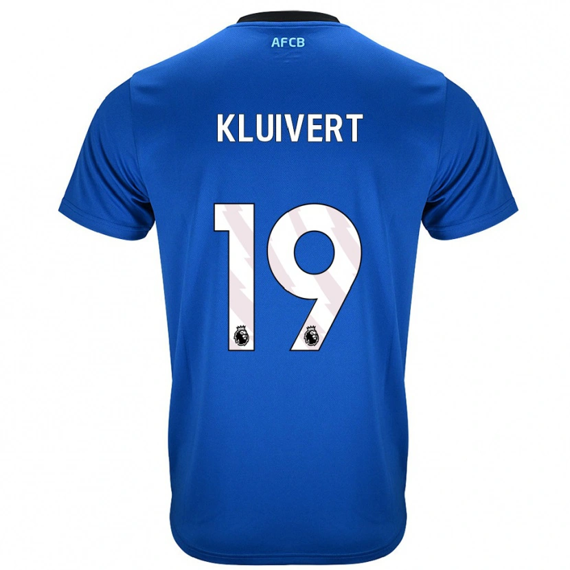 Danxen Niño Camiseta Justin Kluivert #19 Azul Negro 2ª Equipación 2025/26 La Camisa