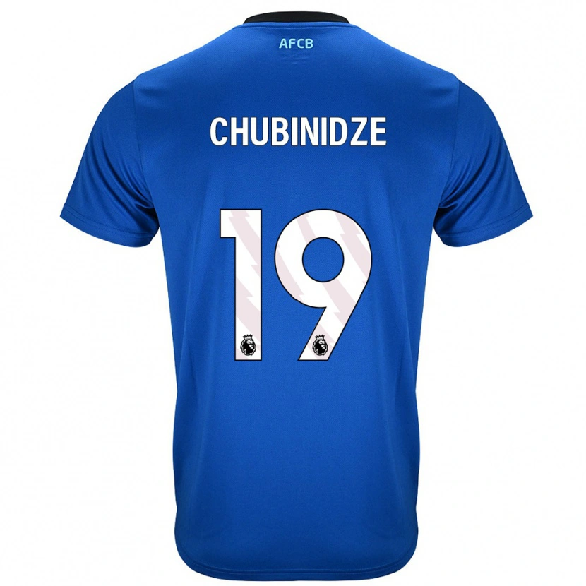 Danxen Niño Camiseta George Chubinidze #19 Azul Negro 2ª Equipación 2025/26 La Camisa