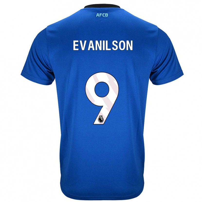 Danxen Niño Camiseta Evanilson #9 Azul Negro 2ª Equipación 2025/26 La Camisa
