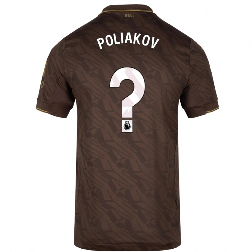 Danxen Niño Camiseta Adam Poliakov #0 Marrón Oro 2ª Equipación 2025/26 La Camisa