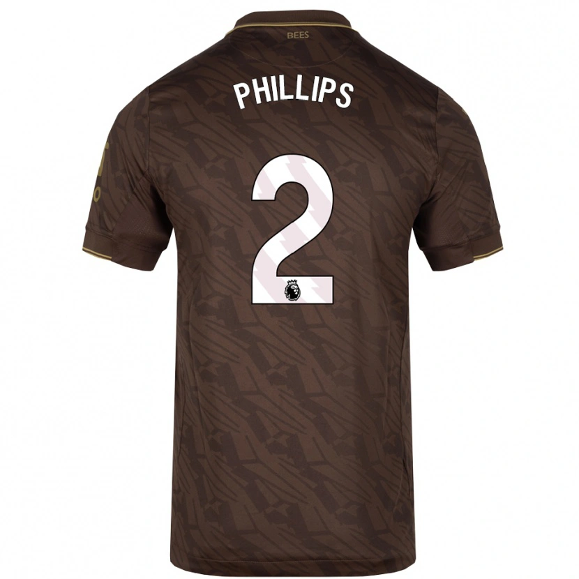 Danxen Niño Camiseta Maddie Phillips #2 Marrón Oro 2ª Equipación 2025/26 La Camisa