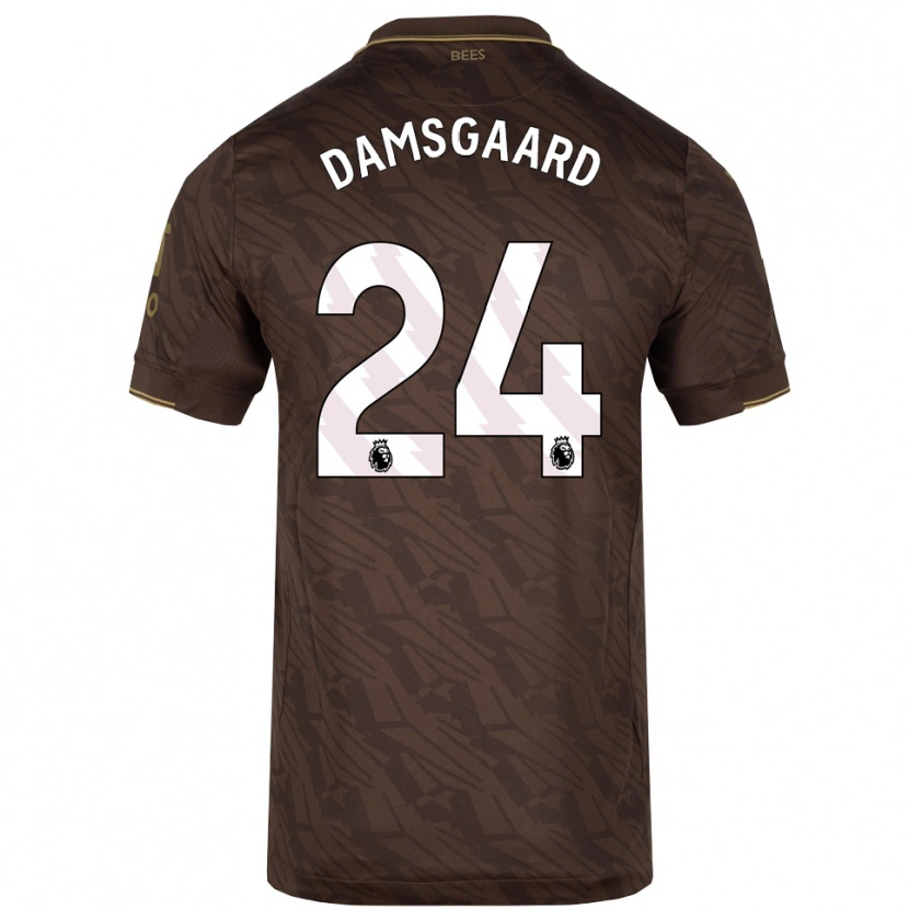 Danxen Niño Camiseta Mikkel Damsgaard #24 Marrón Oro 2ª Equipación 2025/26 La Camisa