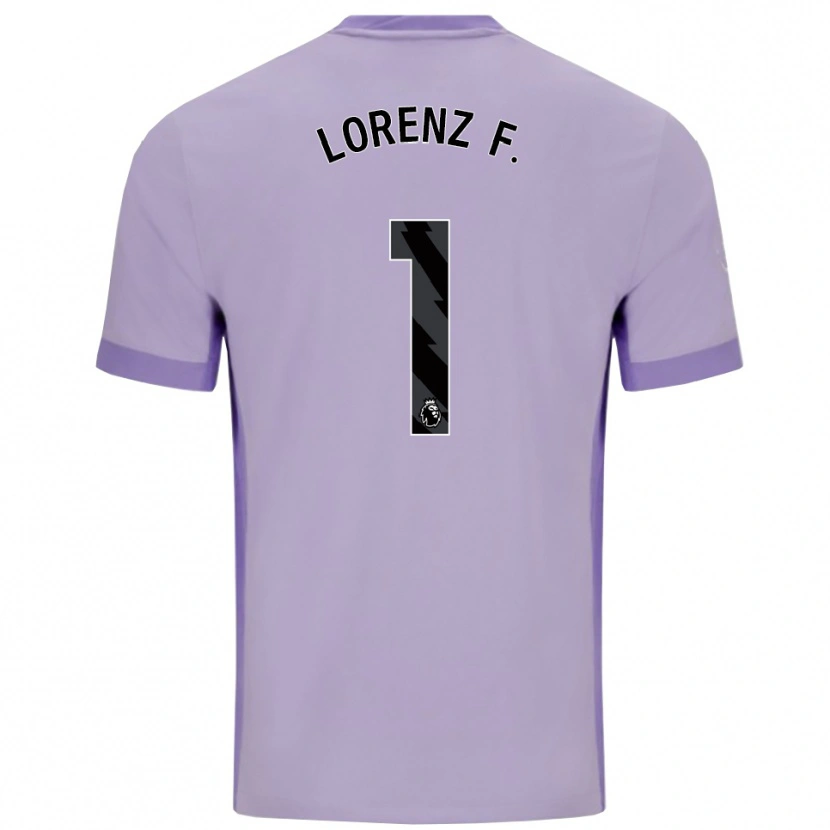Danxen Niño Camiseta Lorenz Ferdinand #1 Morado Taro Blanco 2ª Equipación 2025/26 La Camisa