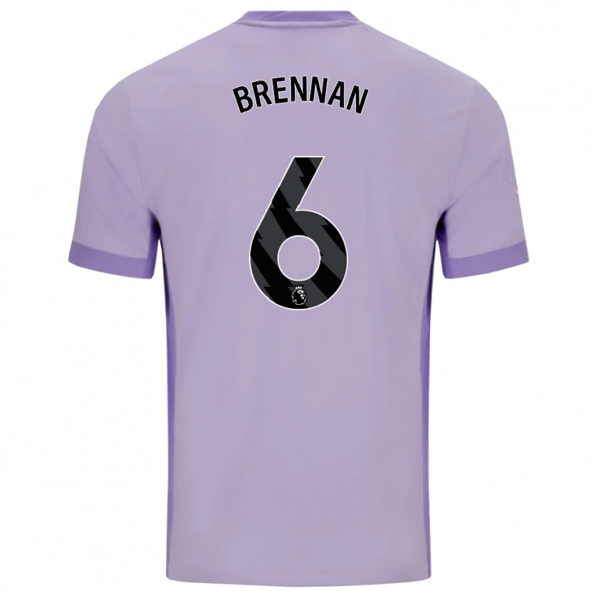 Danxen Niño Camiseta Zach Brennan #6 Morado Taro Blanco 2ª Equipación 2025/26 La Camisa