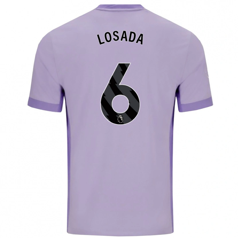 Danxen Niño Camiseta Vicky Losada #6 Morado Taro Blanco 2ª Equipación 2025/26 La Camisa