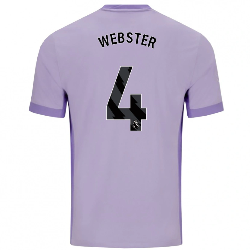 Danxen Niño Camiseta Adam Webster #4 Morado Taro Blanco 2ª Equipación 2025/26 La Camisa