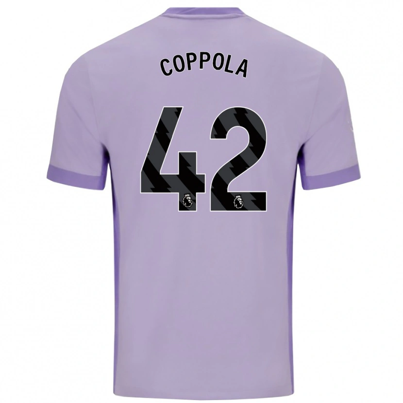Danxen Niño Camiseta Diego Coppola #42 Morado Taro Blanco 2ª Equipación 2025/26 La Camisa