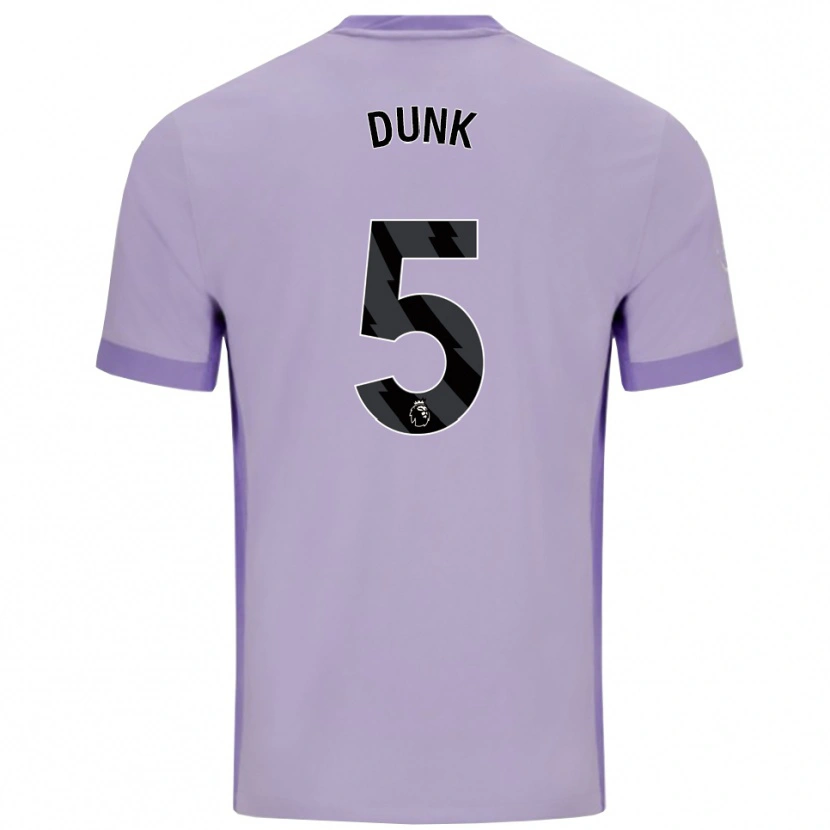 Danxen Niño Camiseta Lewis Dunk #5 Morado Taro Blanco 2ª Equipación 2025/26 La Camisa
