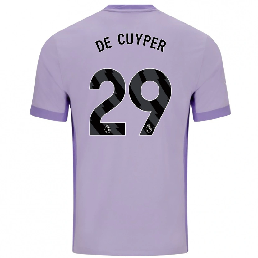 Danxen Niño Camiseta Maxim De Cuyper #29 Morado Taro Blanco 2ª Equipación 2025/26 La Camisa