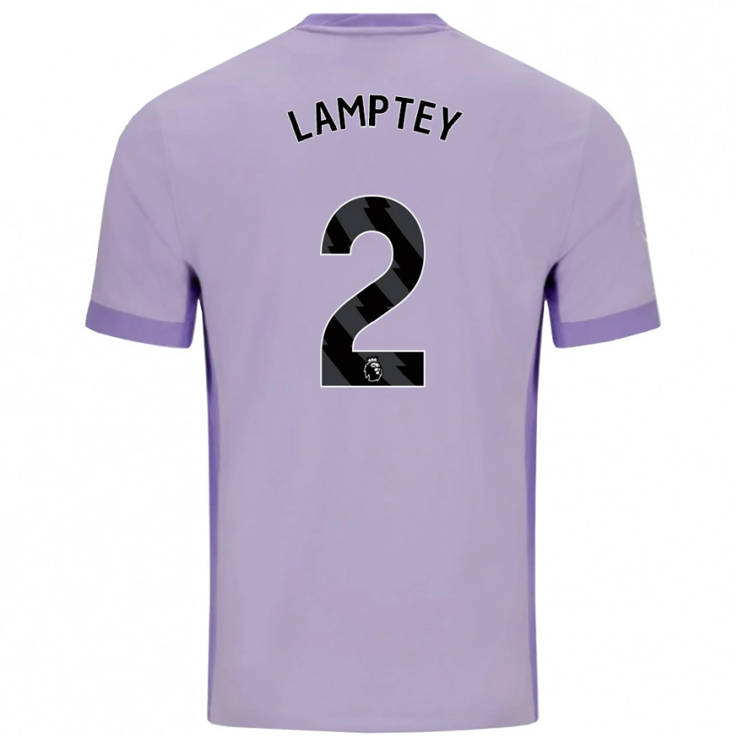 Danxen Niño Camiseta Tariq Lamptey #2 Morado Taro Blanco 2ª Equipación 2025/26 La Camisa