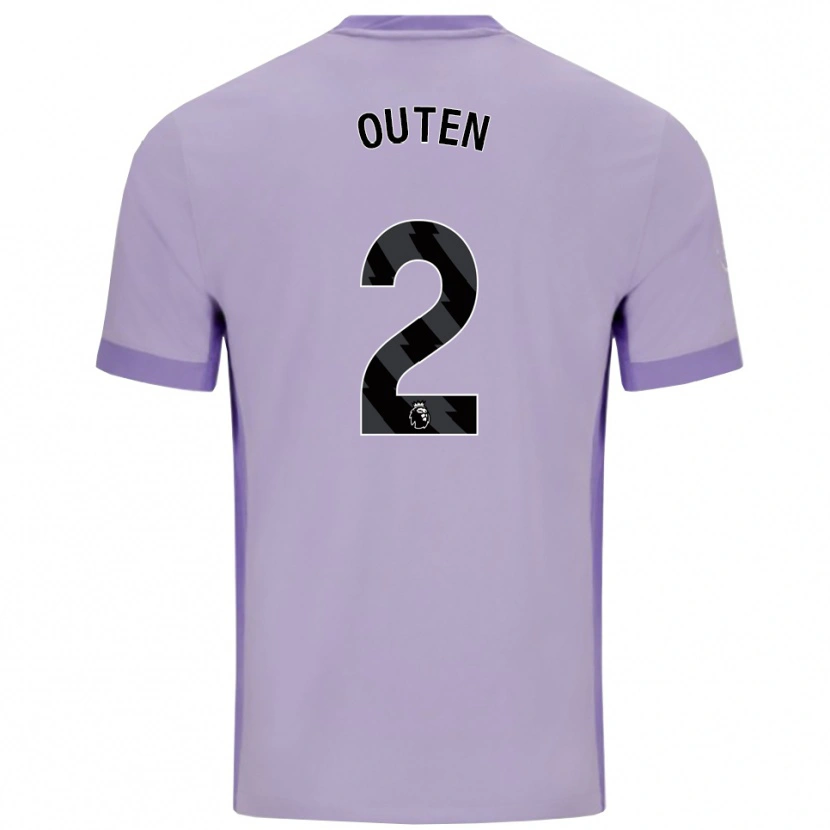 Danxen Niño Camiseta Theo Outen #2 Morado Taro Blanco 2ª Equipación 2025/26 La Camisa