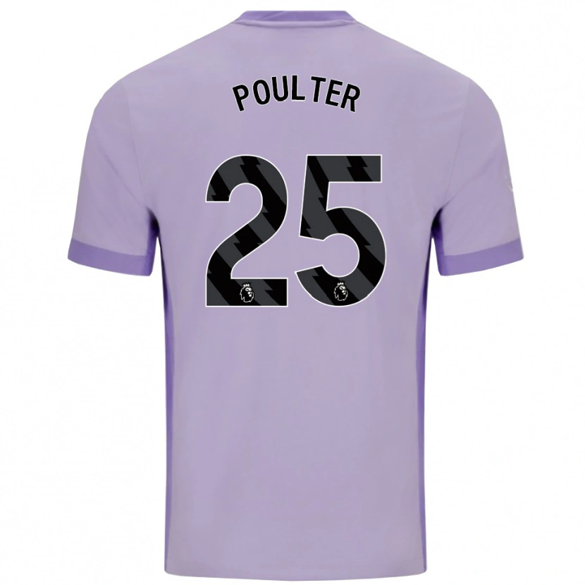 Danxen Niño Camiseta Hannah Poulter #25 Morado Taro Blanco 2ª Equipación 2025/26 La Camisa
