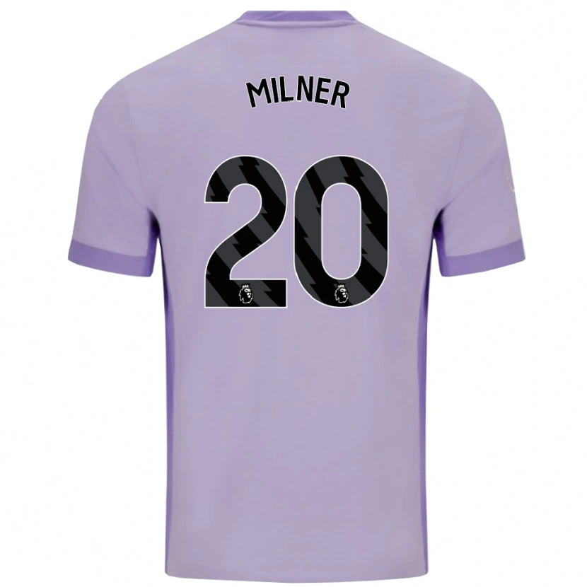 Danxen Niño Camiseta James Milner #20 Morado Taro Blanco 2ª Equipación 2025/26 La Camisa