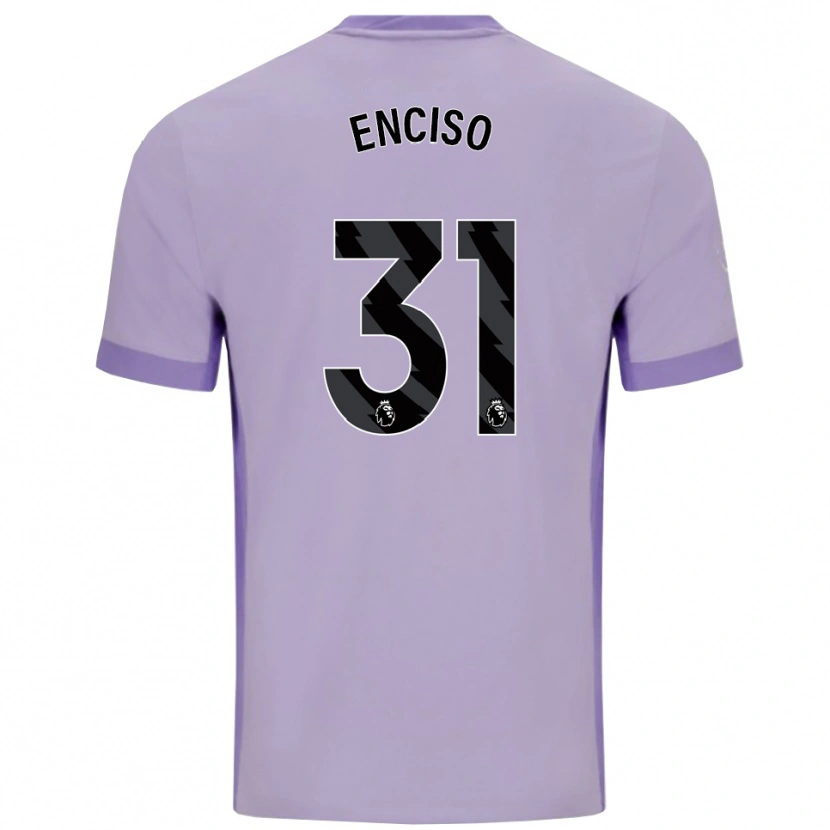 Danxen Niño Camiseta Julio Enciso #31 Morado Taro Blanco 2ª Equipación 2025/26 La Camisa
