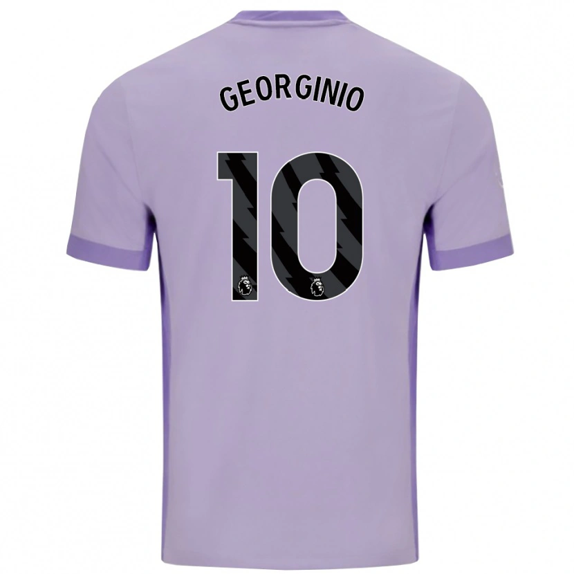 Danxen Niño Camiseta Georginio Rutter #10 Morado Taro Blanco 2ª Equipación 2025/26 La Camisa
