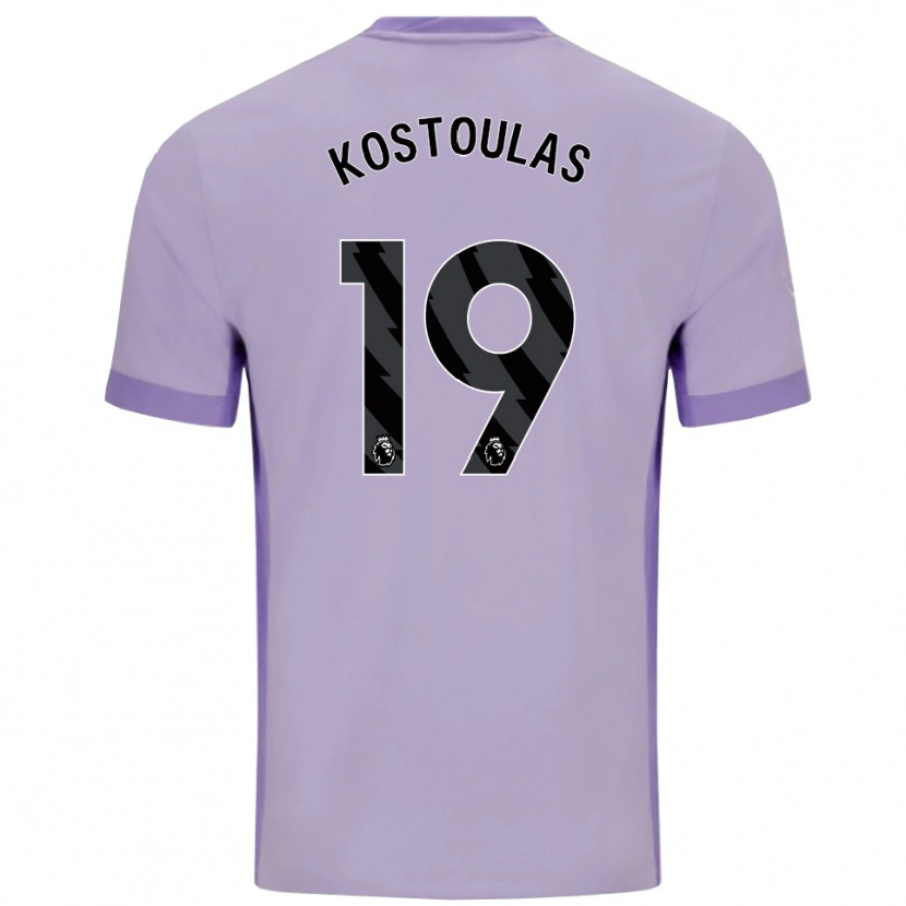 Danxen Niño Camiseta Charalampos Kostoulas #19 Morado Taro Blanco 2ª Equipación 2025/26 La Camisa