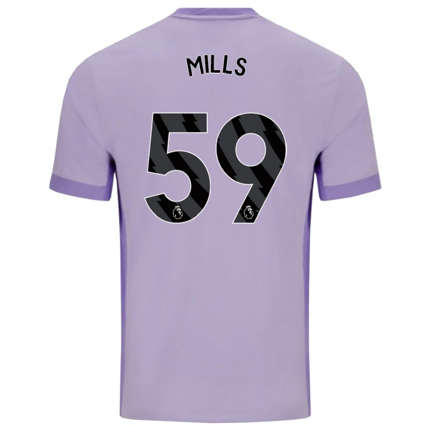 Danxen Niño Camiseta Harry Mills #59 Morado Taro Blanco 2ª Equipación 2025/26 La Camisa