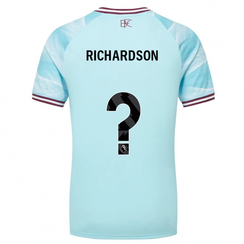 Danxen Niño Camiseta Lewis Richardson #0 Celeste Borgoña 2ª Equipación 2025/26 La Camisa