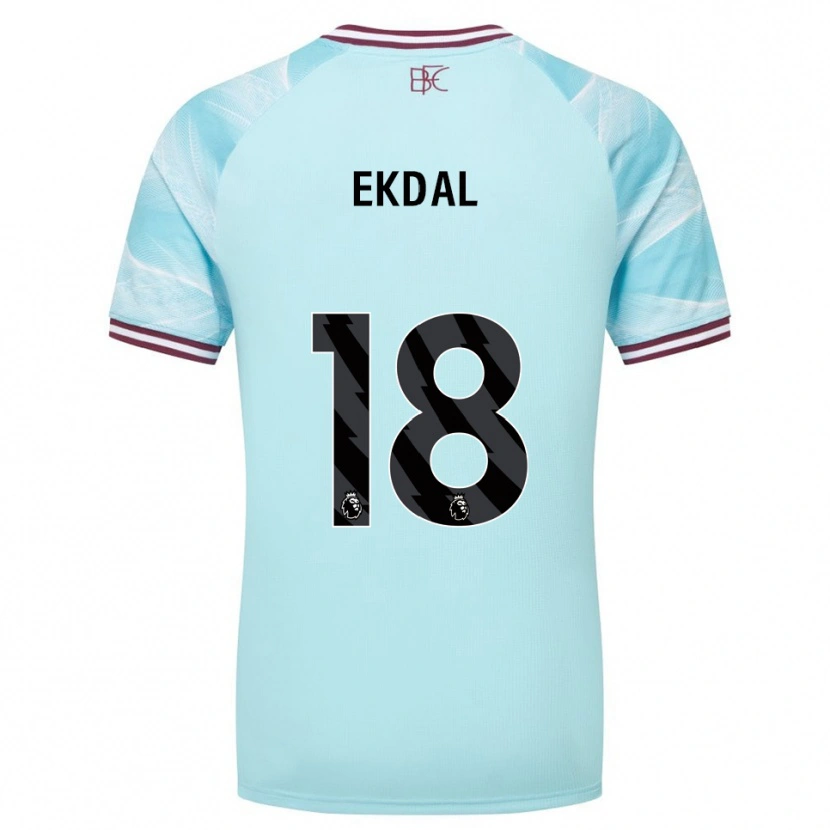 Danxen Niño Camiseta Hjalmar Ekdal #18 Celeste Borgoña 2ª Equipación 2025/26 La Camisa