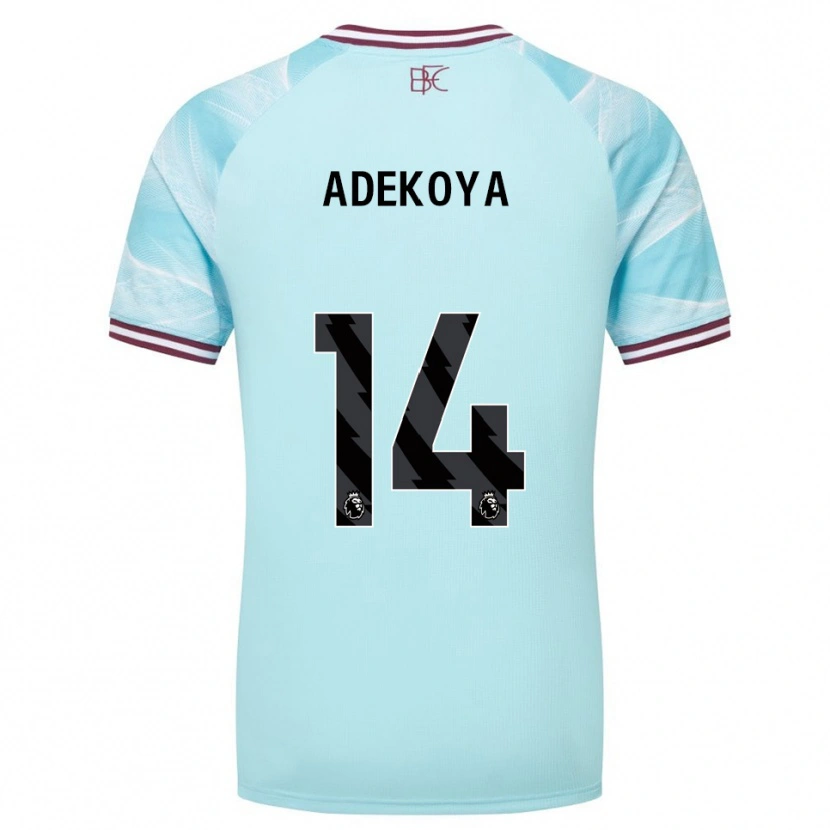 Danxen Niño Camiseta Noah Adekoya #14 Celeste Borgoña 2ª Equipación 2025/26 La Camisa
