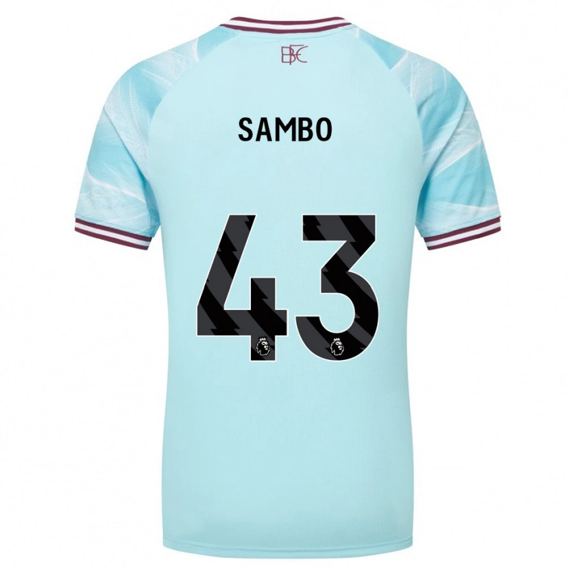 Danxen Niño Camiseta Shurandy Sambo #43 Celeste Borgoña 2ª Equipación 2025/26 La Camisa