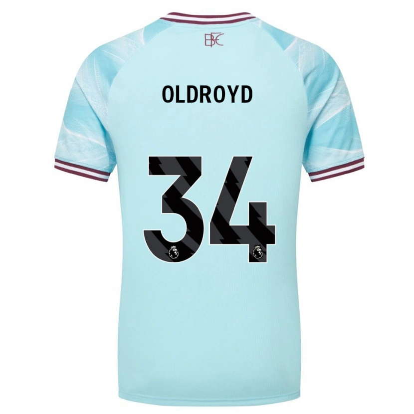 Danxen Niño Camiseta Amelia Oldroyd #34 Celeste Borgoña 2ª Equipación 2025/26 La Camisa