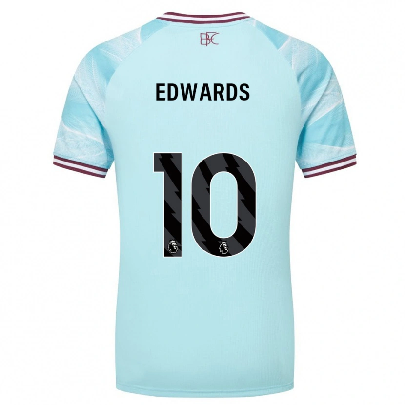 Danxen Niño Camiseta Marcus Edwards #10 Celeste Borgoña 2ª Equipación 2025/26 La Camisa