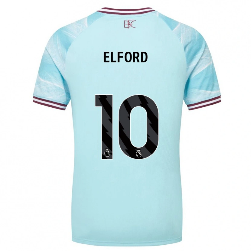Danxen Niño Camiseta Laura Elford #10 Celeste Borgoña 2ª Equipación 2025/26 La Camisa
