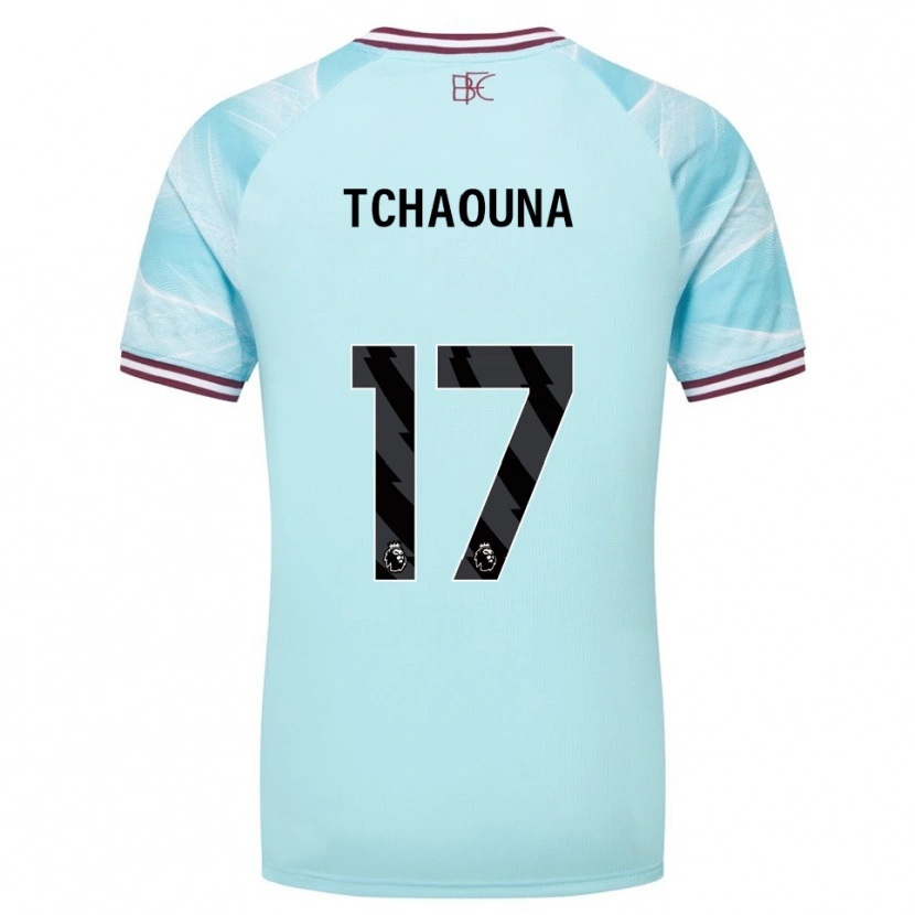 Danxen Niño Camiseta Loum Tchaouna #17 Celeste Borgoña 2ª Equipación 2025/26 La Camisa