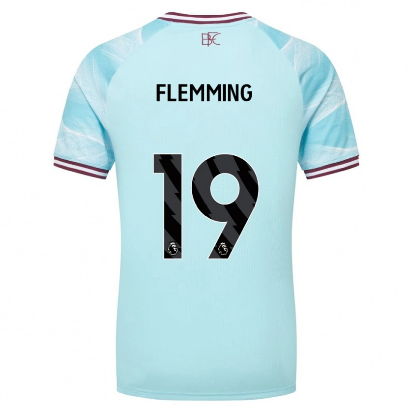 Danxen Niño Camiseta Zian Flemming #19 Celeste Borgoña 2ª Equipación 2025/26 La Camisa