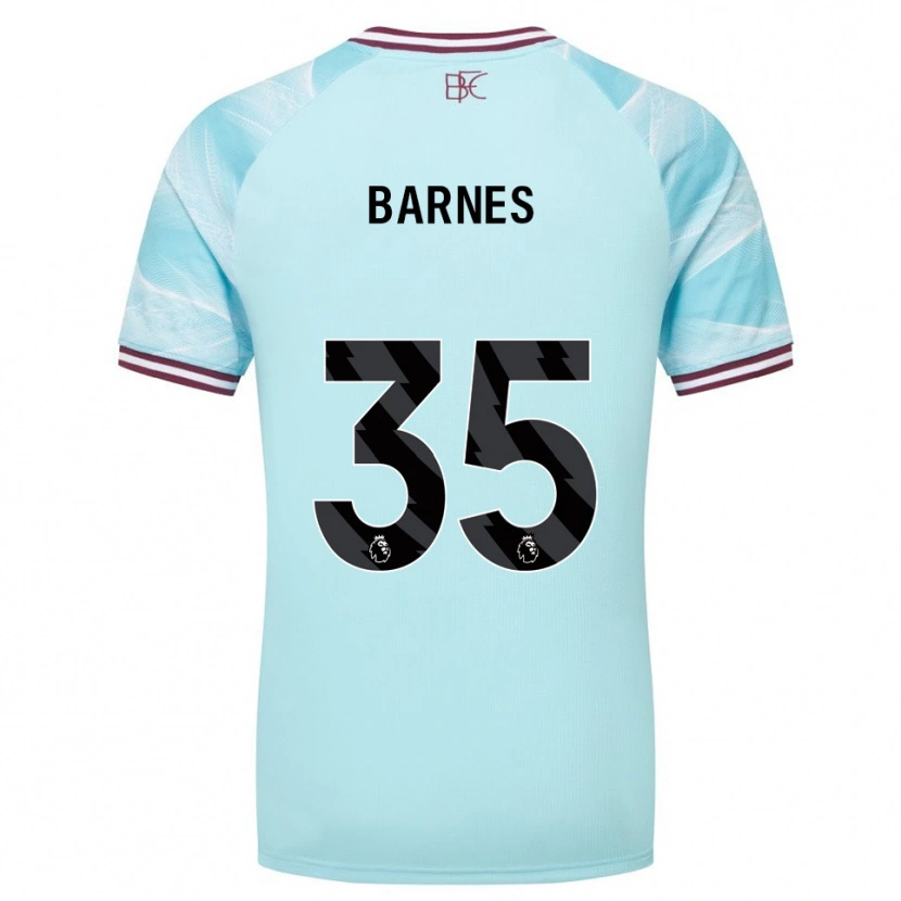 Danxen Niño Camiseta Ashley Barnes #35 Celeste Borgoña 2ª Equipación 2025/26 La Camisa