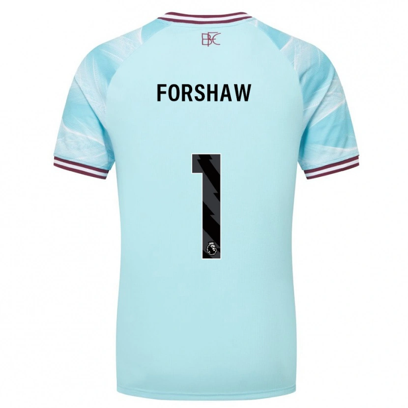 Danxen Niño Camiseta Lewis Forshaw #1 Celeste Borgoña 2ª Equipación 2025/26 La Camisa