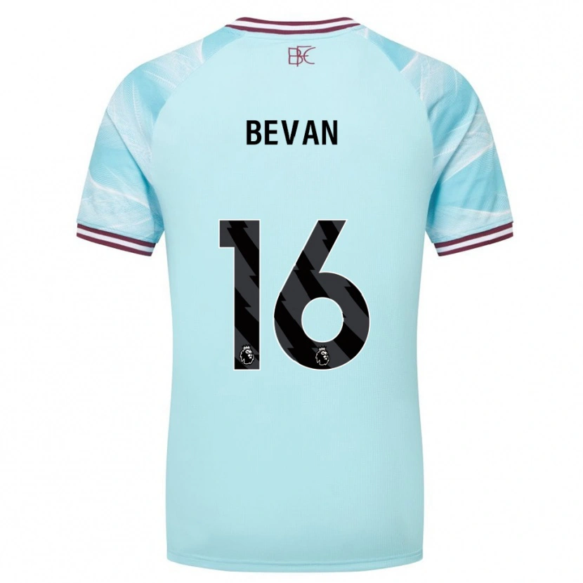 Danxen Niño Camiseta Joe Bevan #16 Celeste Borgoña 2ª Equipación 2025/26 La Camisa
