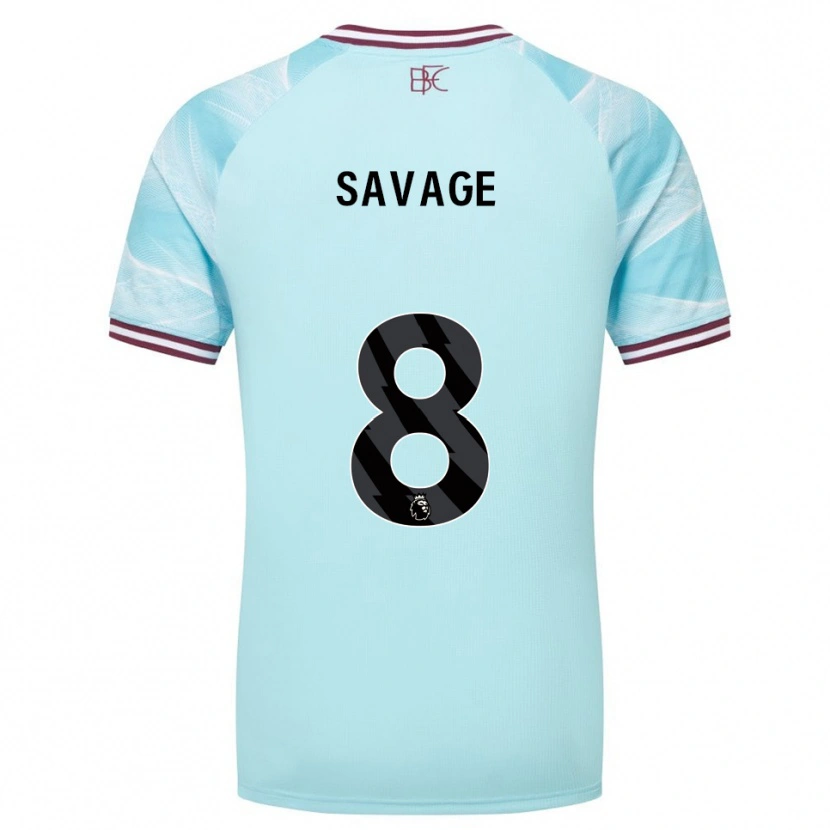 Danxen Niño Camiseta Troy Savage #8 Celeste Borgoña 2ª Equipación 2025/26 La Camisa